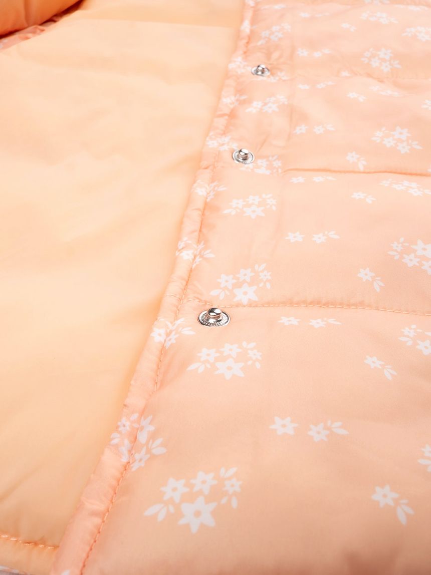 παιδικό αμάνικο μπουφάν πορτοκαλί φλοράλ για κορίτσι - Prénatal