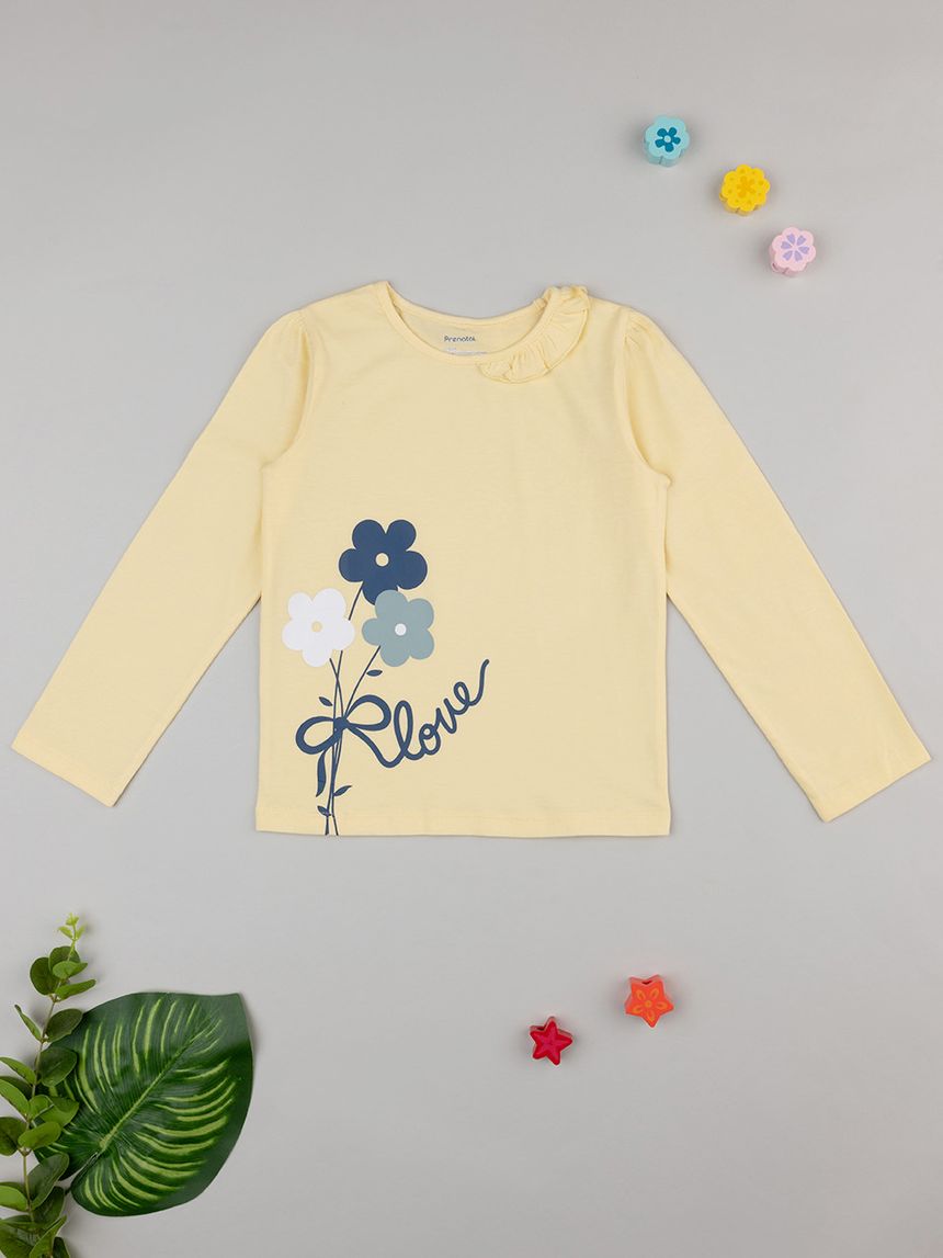 παιδική μπλούζα κίτρινη love για κορίτσι - Prénatal