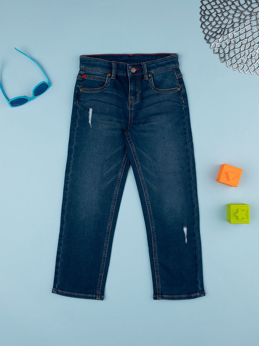 παιδικό τζιν παντελόνι μπλε για αγόρι - Prénatal