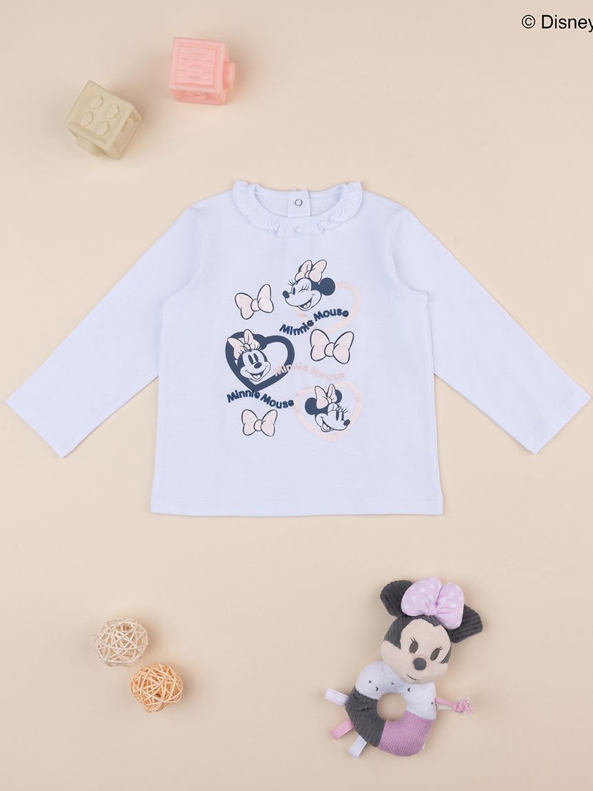 βρεφική μπλούζα λευκή minnie για κορίτσι - Prénatal