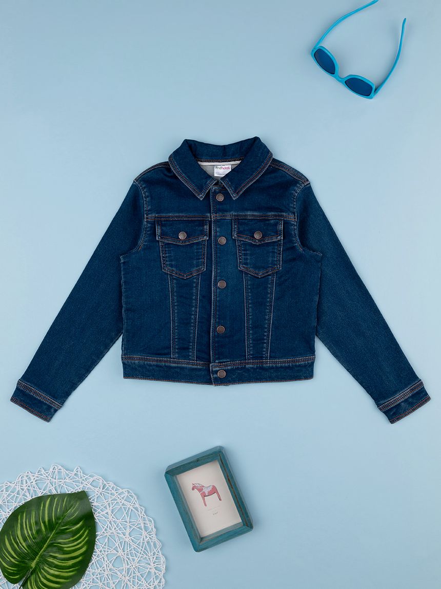 παιδικό τζιν μπουφάν μπλε για αγόρι - Prénatal