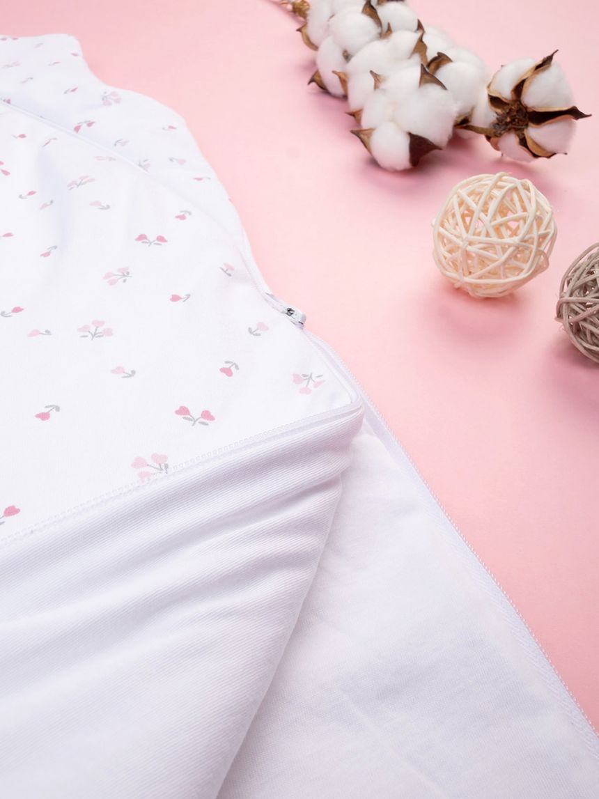 βρεφικός αμάνικος υπνόσακος σενίλ λευκός φλοράλ 2.5 tog - Prénatal