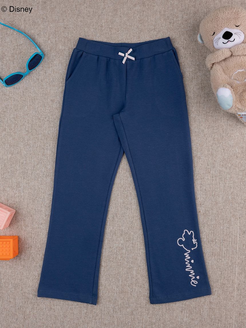 παιδικό παντελόνι φούτερ καμπάνα μπλε minnie για κορίτσι - Prénatal