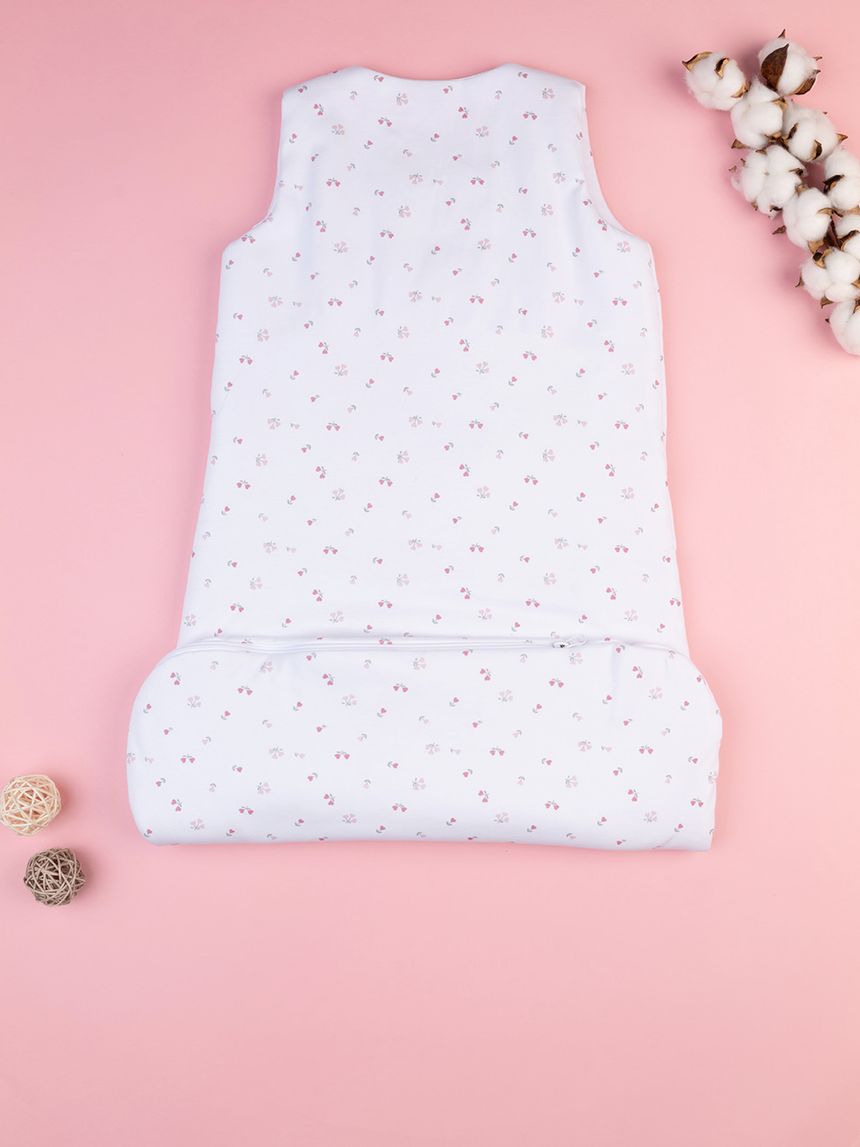 βρεφικός αμάνικος υπνόσακος σενίλ λευκός φλοράλ 2.5 tog - Prénatal