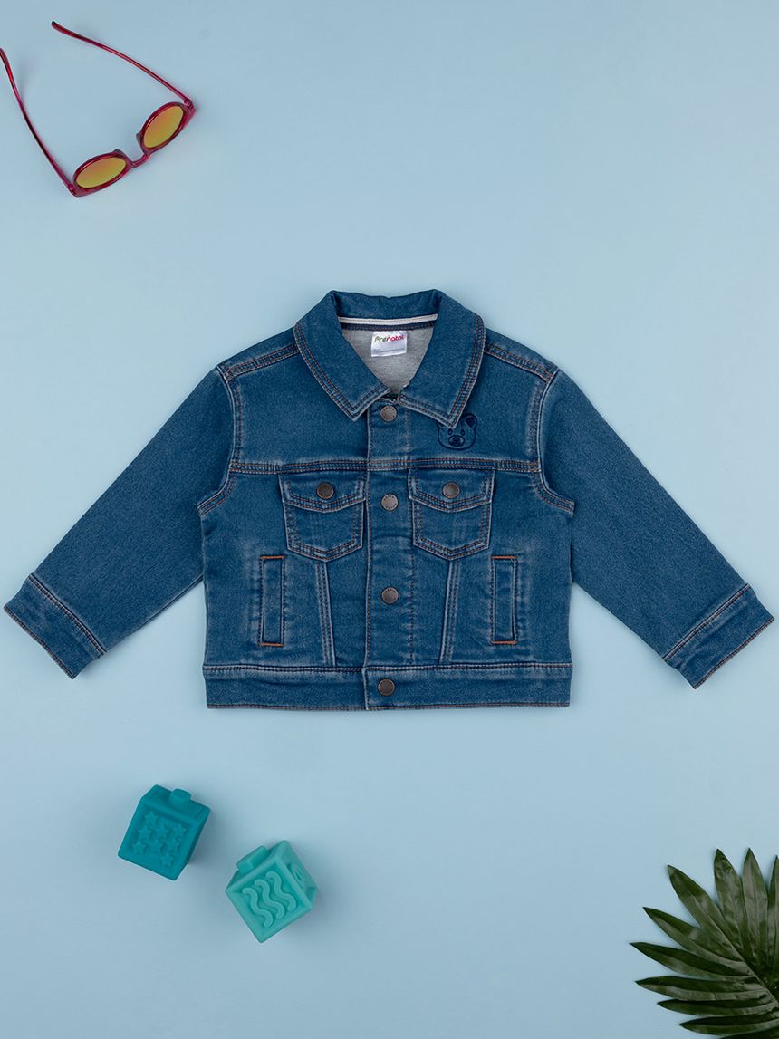 βρεφικό τζιν μπουφάν μπλε bear για αγόρι - Prénatal