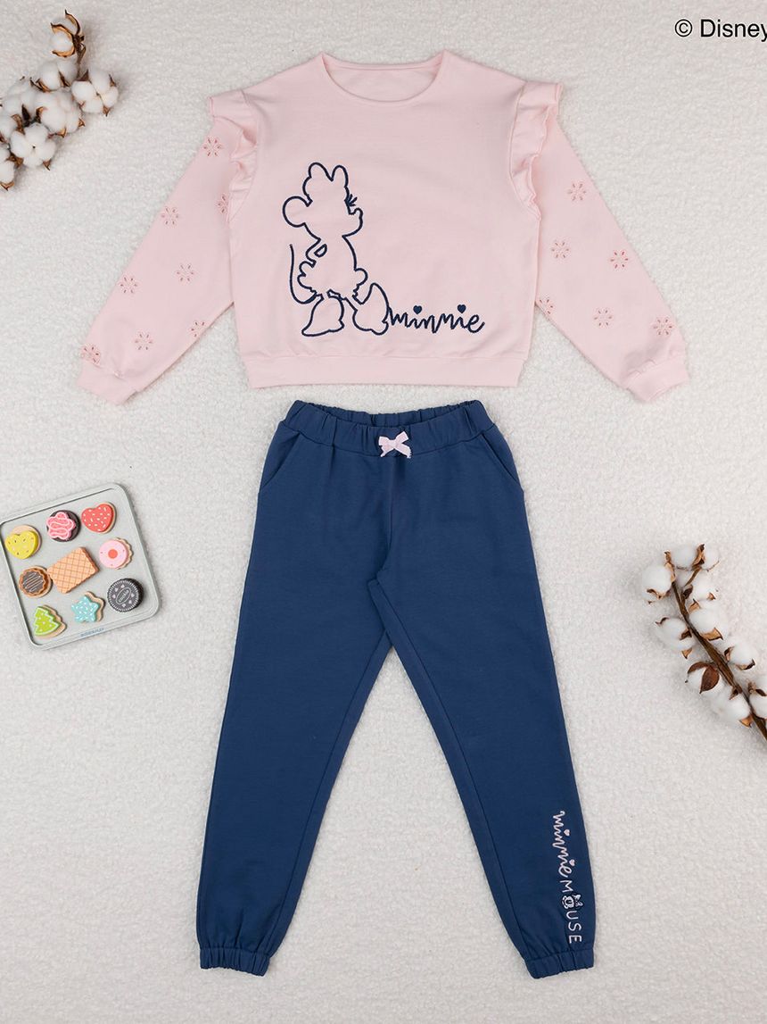 παιδικό σετ μπλούζα φούτερ και φόρμα minnie για κορίτσι - Prénatal