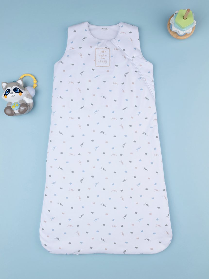 βρεφικός αμάνικος υπνόσακος σενίλ λευκός teddies 2.5 tog - Prénatal