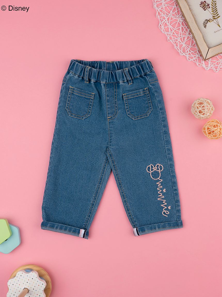 βρεφικό τζιν παντελόνι μπλε minnie για κορίτσι - Prénatal