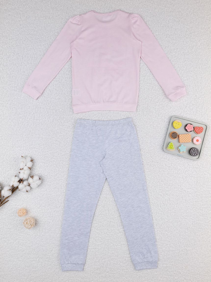 παιδική πιτζάμα ροζ/γκρι πύργος για κορίτσι - Prénatal