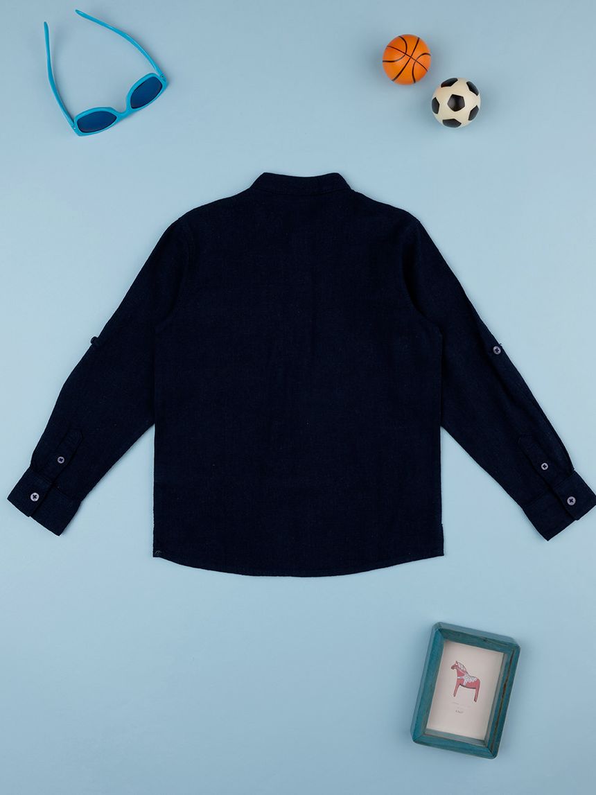 παιδικό πουκάμισο μπλε elegant για αγόρι - Prénatal