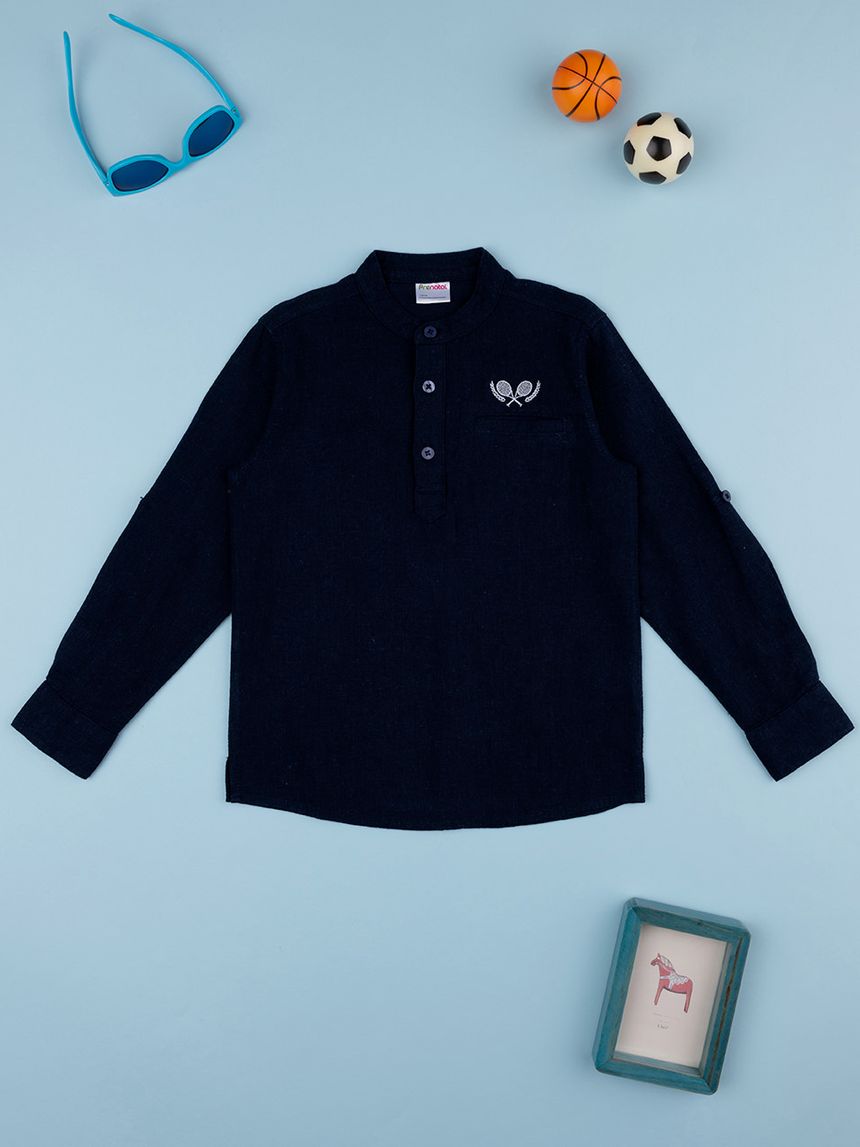 παιδικό πουκάμισο μπλε elegant για αγόρι - Prénatal