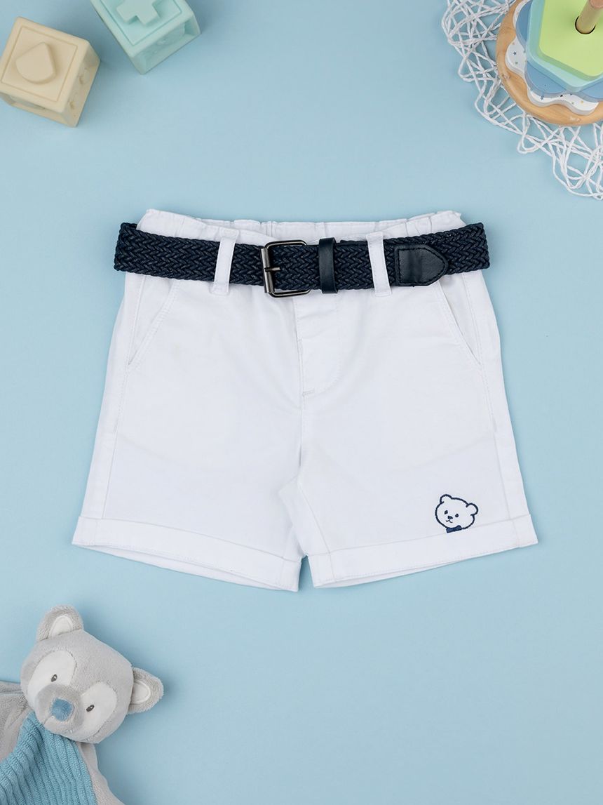 βρεφικό σορτσάκι twill λευκό elegant για αγόρι - Prénatal
