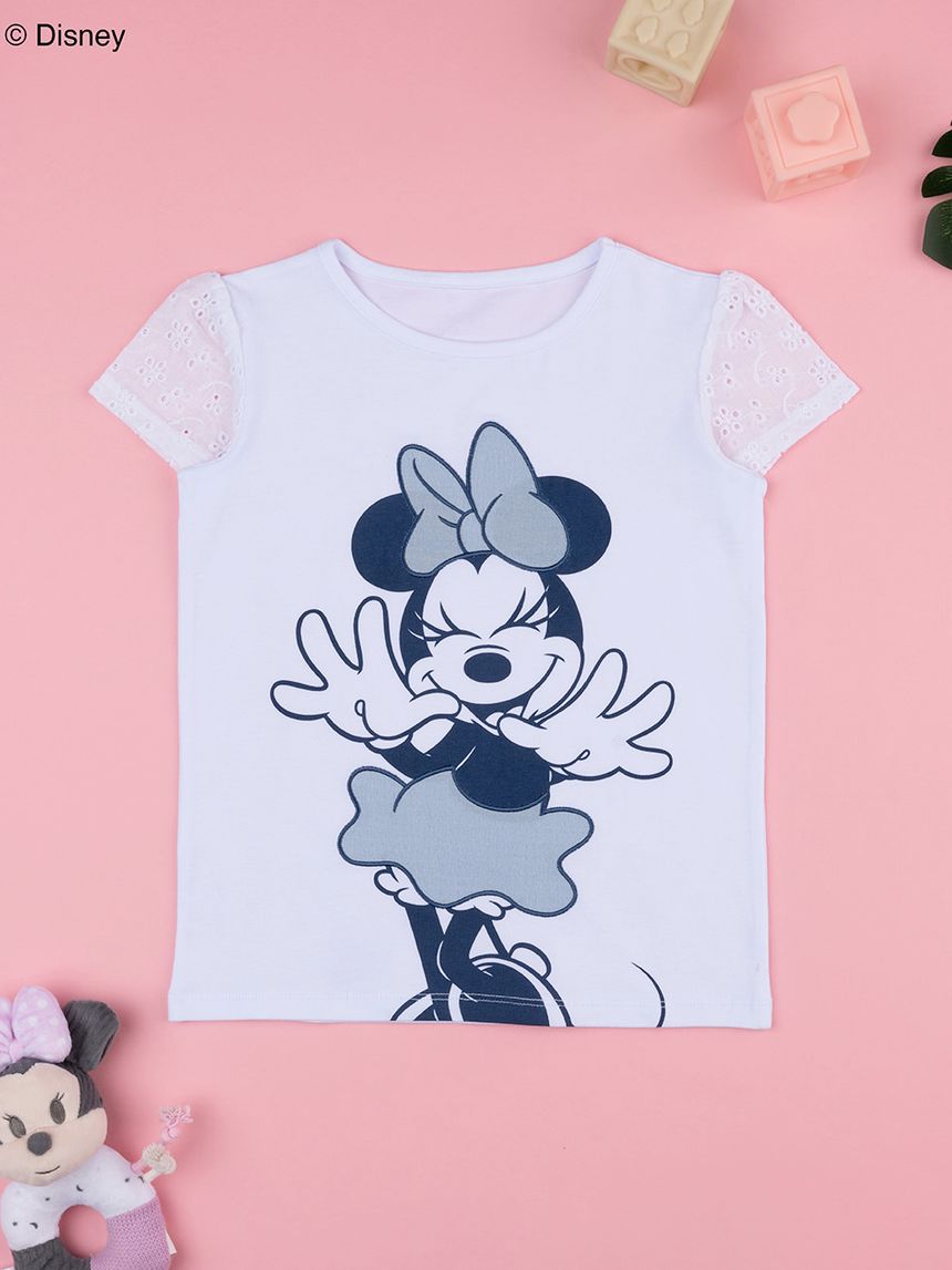 παιδικό t-shirt λευκό minnie για κορίτσι - Prénatal