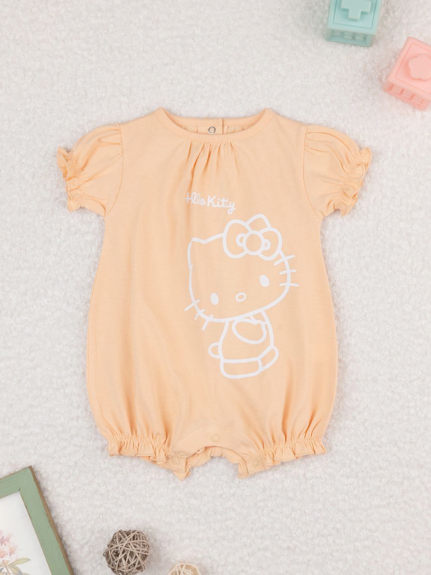 βρεφικό φορμάκι πορτοκαλί με τη hello kitty για κορίτσι - Prénatal