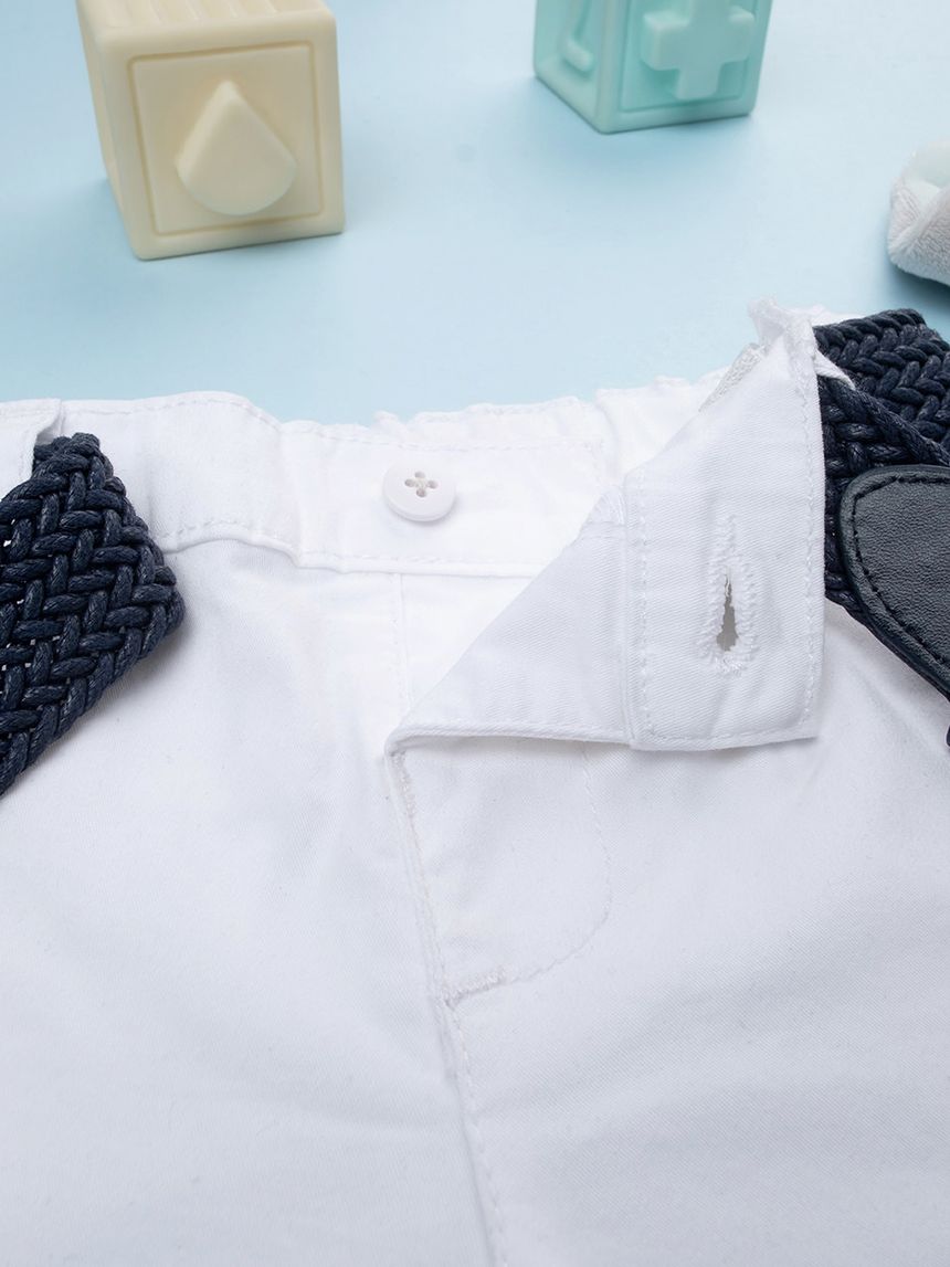 βρεφικό σορτσάκι twill λευκό elegant για αγόρι - Prénatal