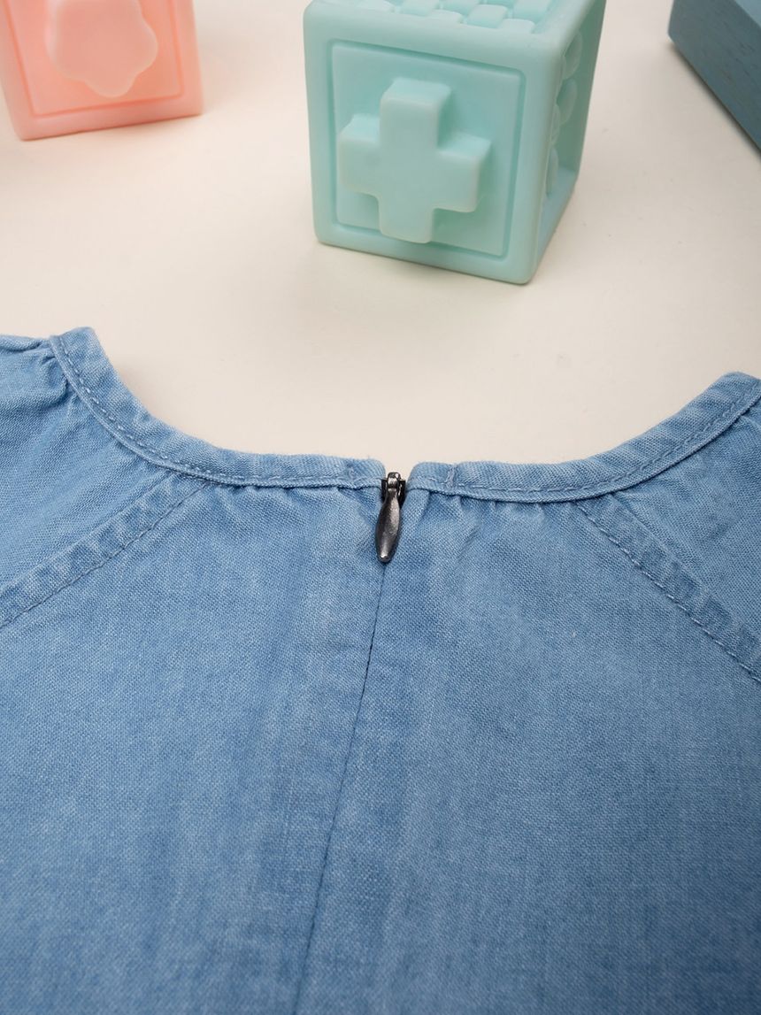 βρεφικό φόρεμα τζιν/δαντέλα sangallo για κορίτσι - Prénatal