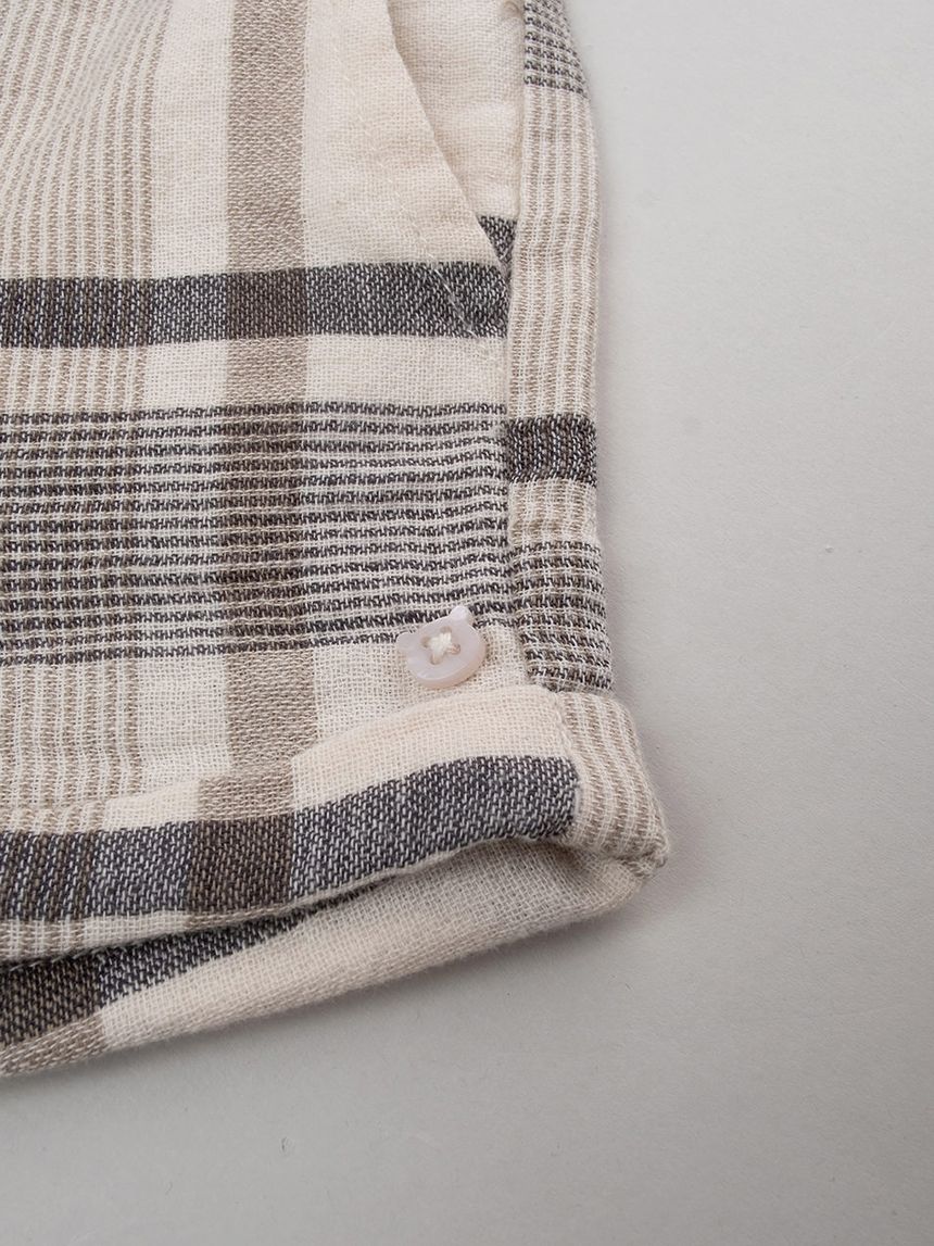 βρεφικό σορτσάκι καφέ καρό elegant για αγόρι - Prénatal