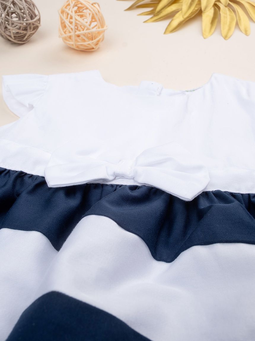 βρεφικό φόρεμα λευκό/μπλε elegant για κορίτσι - Prénatal