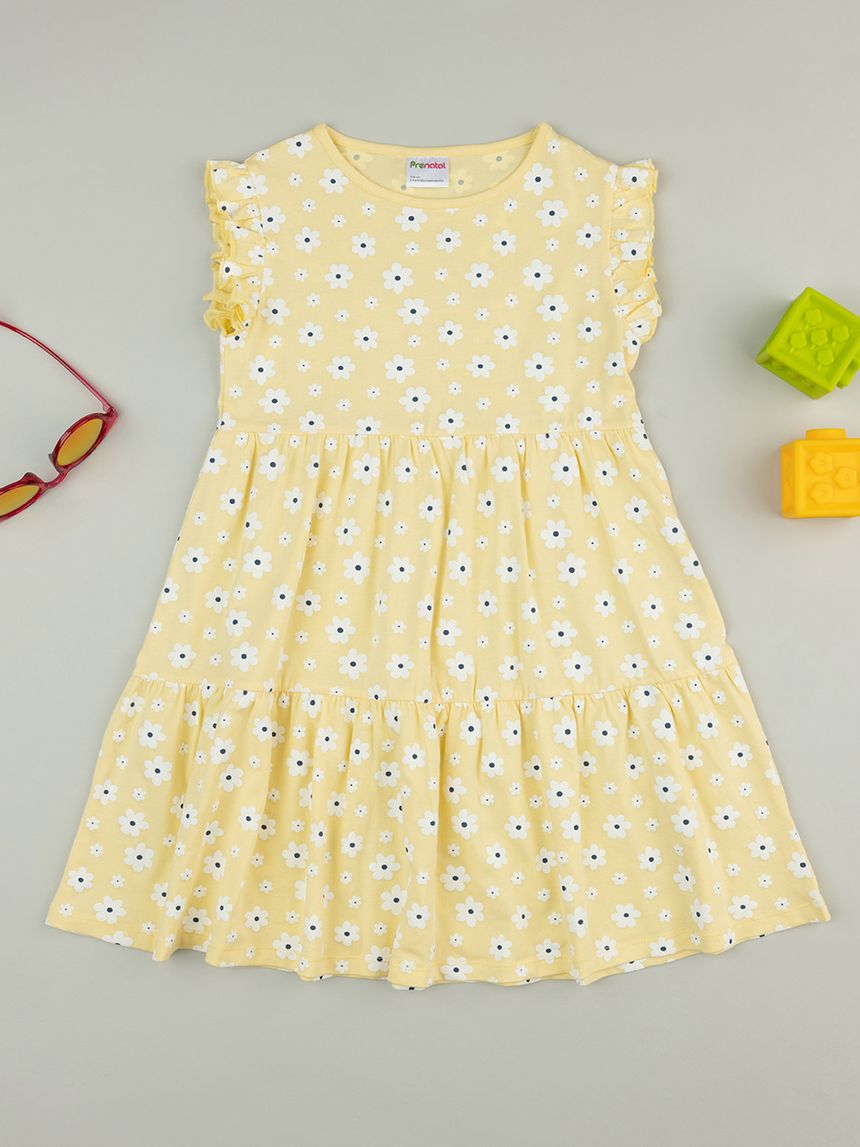 παιδικό φόρεμα κίτρινο με μαργαρίτες για κορίτσι - Prénatal