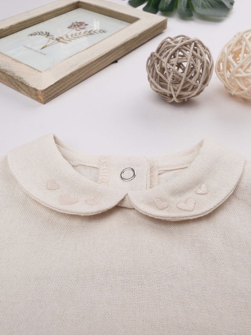 βρεφικό φόρεμα μπεζ/λευκό elegant για κορίτσι - Prénatal