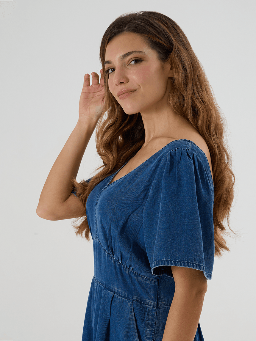 γυναικεία τζιν ολόσωμη φόρμα εγκυμοσύνης με σφηκοφωλιά - Prénatal