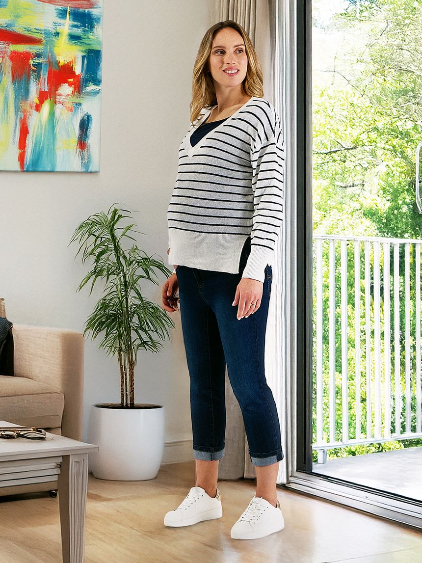 γυναικείο τζιν παντελόνι εγκυμοσύνης μπλε σκούρο - Prénatal