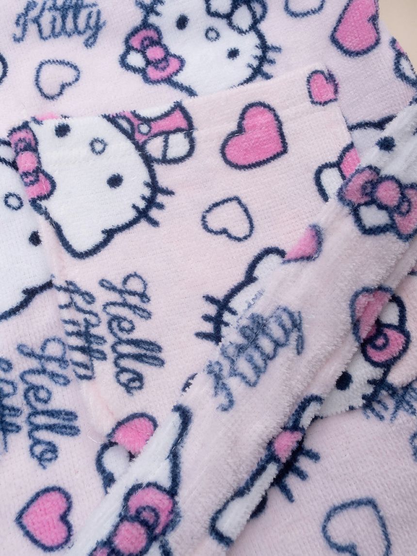 παιδικό μπουρνούζι σενίλ ροζ hello kitty για κορίτσι - Prénatal