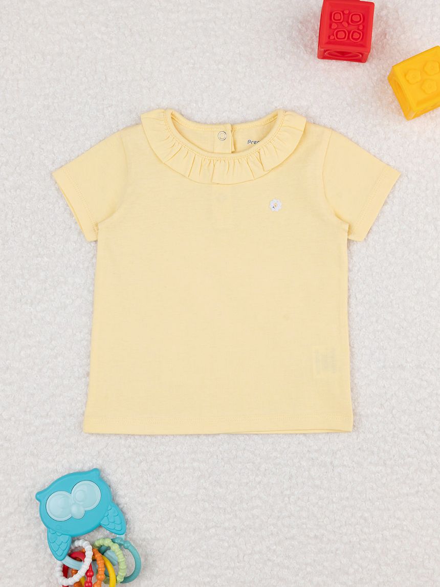 βρεφικό t-shirt κίτρινο με μαργαρίτα για κορίτσι - Prénatal