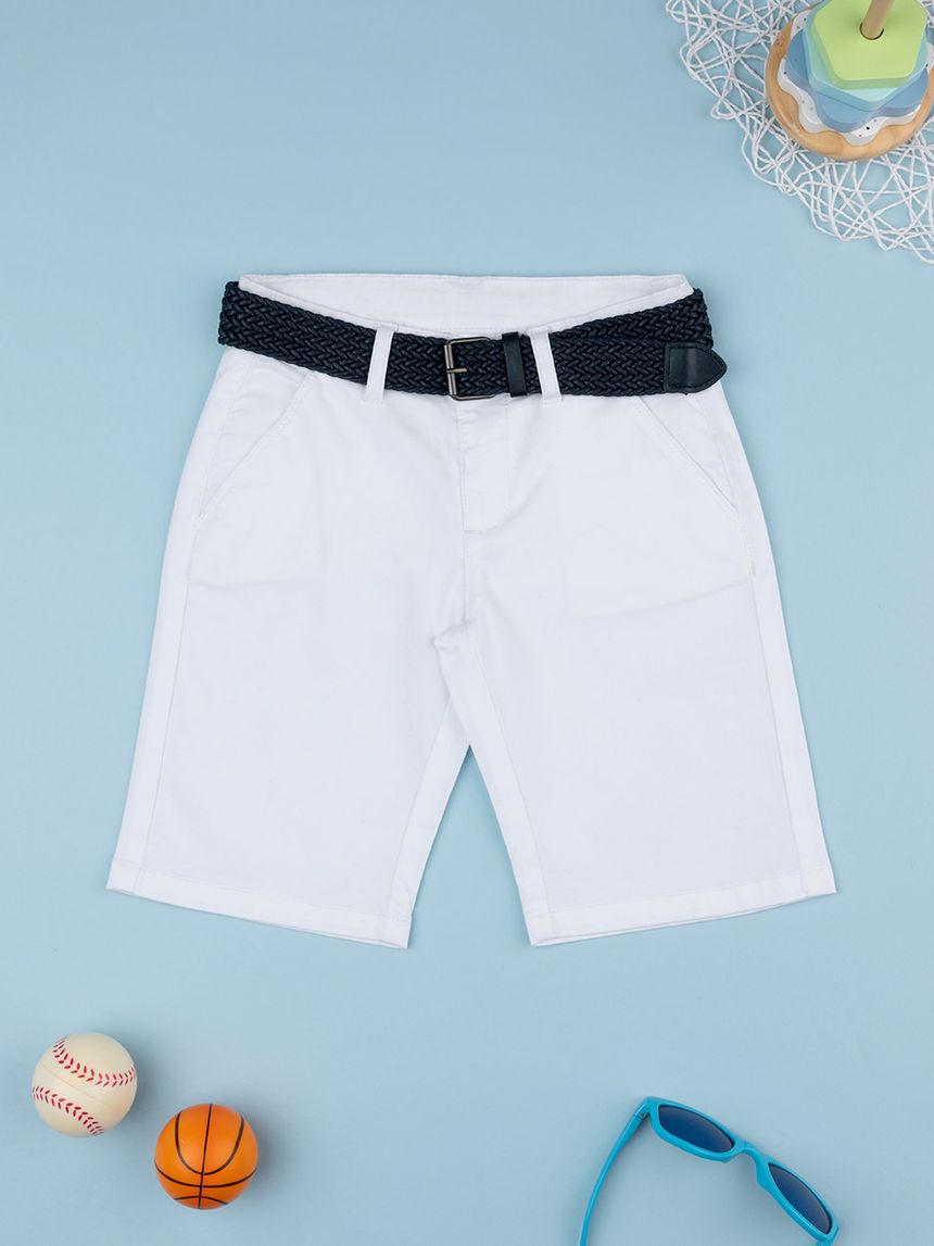 παιδική βερμούδα λευκή elegant για αγόρι - Prénatal