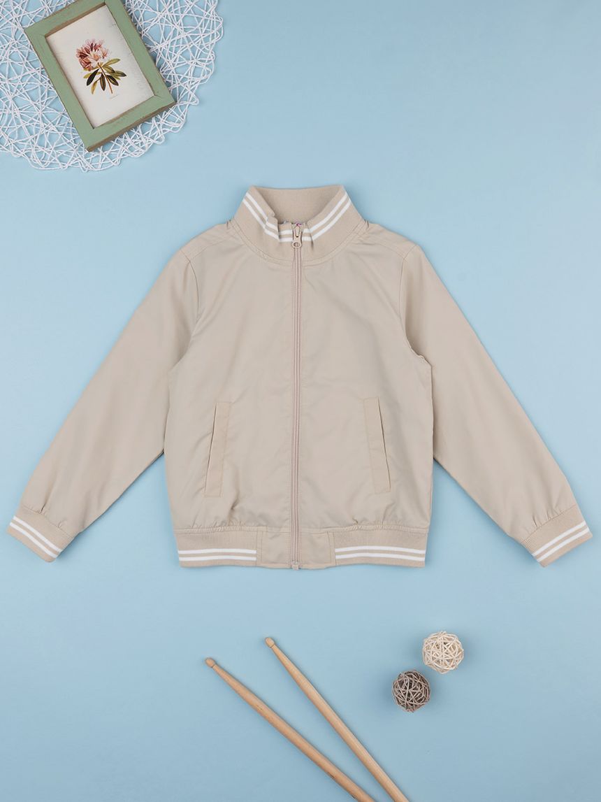 παιδικό μπουφάν bomber μπεζ για αγόρι - Prénatal