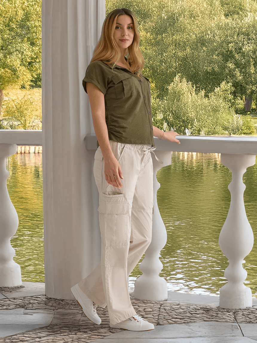 γυναικείο παντελόνι εγκυμοσύνης cargo μπεζ - Prénatal