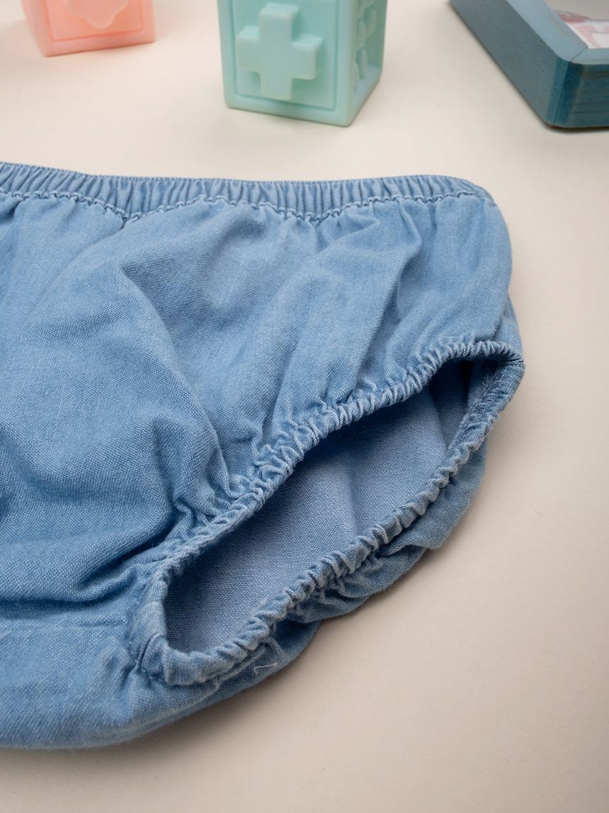 βρεφικό φόρεμα τζιν/δαντέλα sangallo για κορίτσι - Prénatal