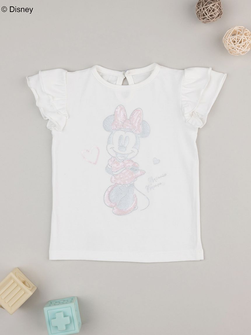 βρεφικό t-shirt λευκό minnie elegant για κορίτσι - Prénatal