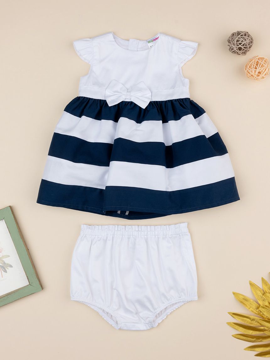 βρεφικό φόρεμα λευκό/μπλε elegant για κορίτσι - Prénatal