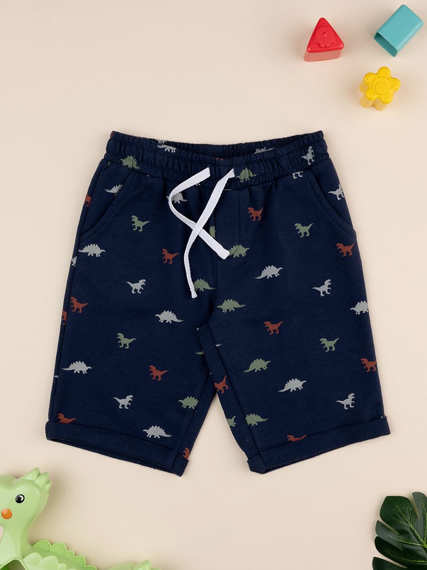 παιδική βερμούδα μπλε με δεινόσαυρους για αγόρι - Prénatal