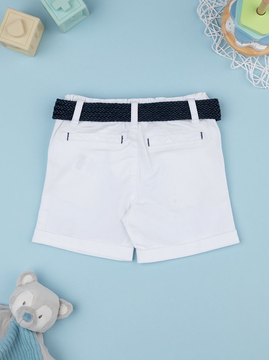βρεφικό σορτσάκι twill λευκό elegant για αγόρι - Prénatal