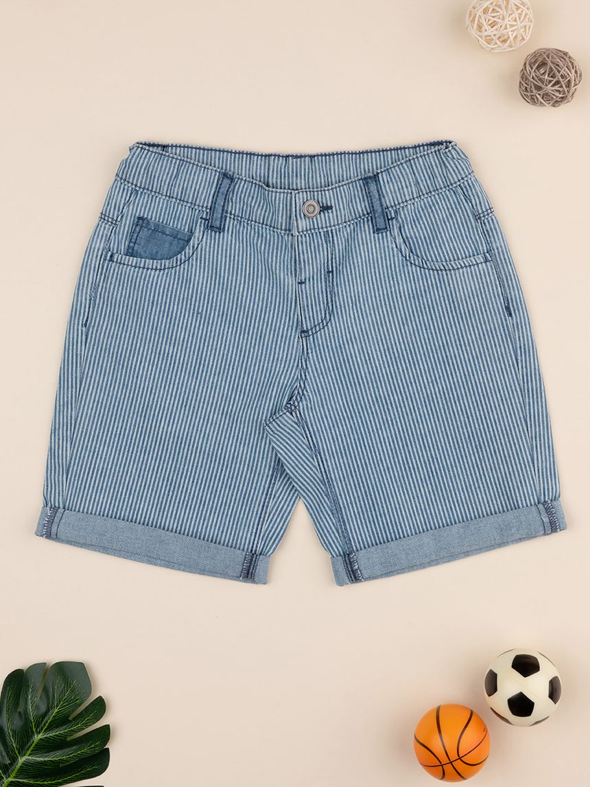 παιδικό σορτσάκι ριγέ μπλε/λευκό για αγόρι - Prénatal