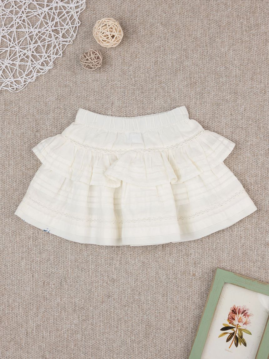 βρεφική φούστα λευκή elegant για κορίτσι - Prénatal