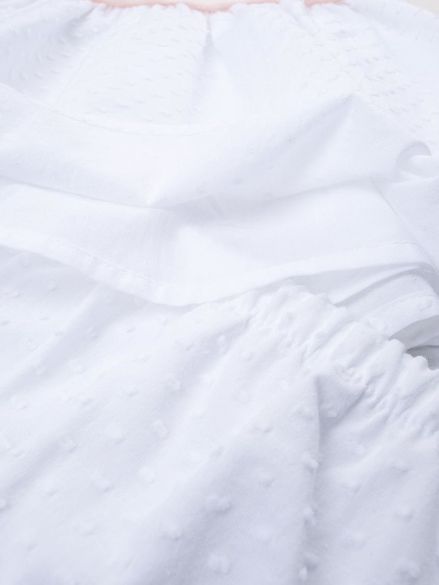 βρεφικό φόρεμα σομόν/λευκό elegant για κορίτσι - Prénatal