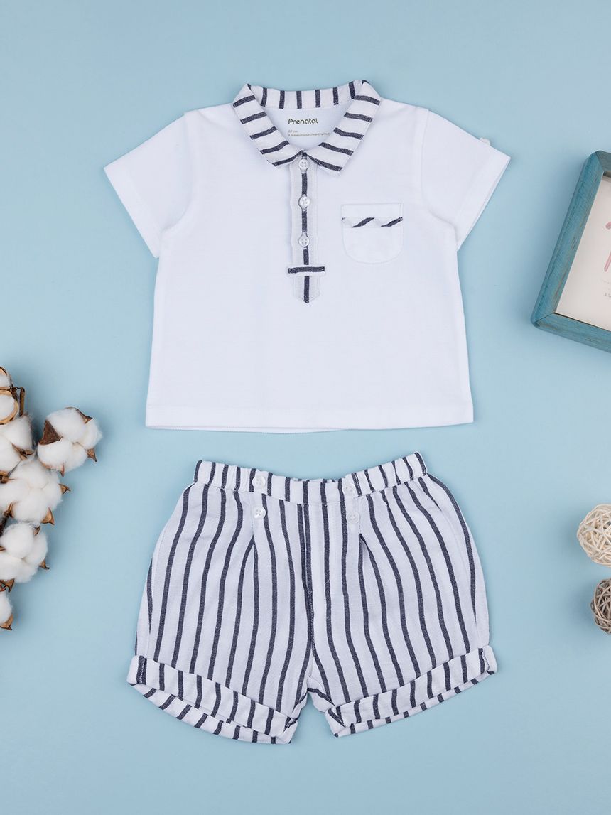 βρεφικό σετ t-shirt και σορτσάκι elegant για αγόρι - Prénatal