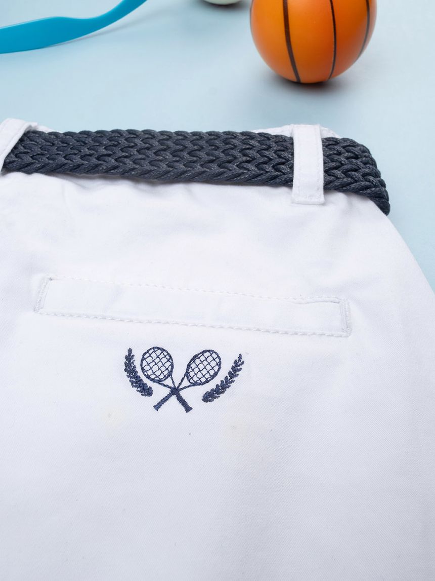 παιδική βερμούδα λευκή elegant για αγόρι - Prénatal