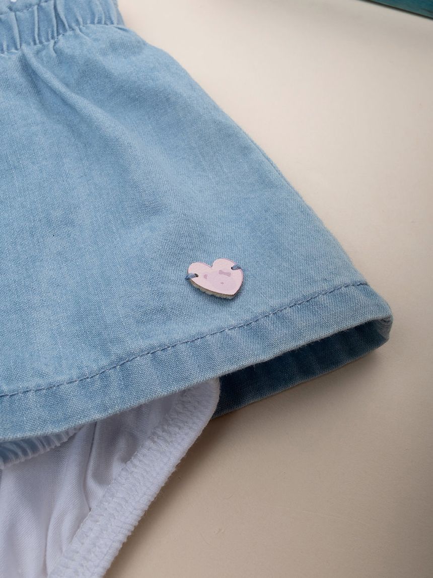 βρεφικό φόρεμα λευκό/τζιν για κορίτσι - Prénatal