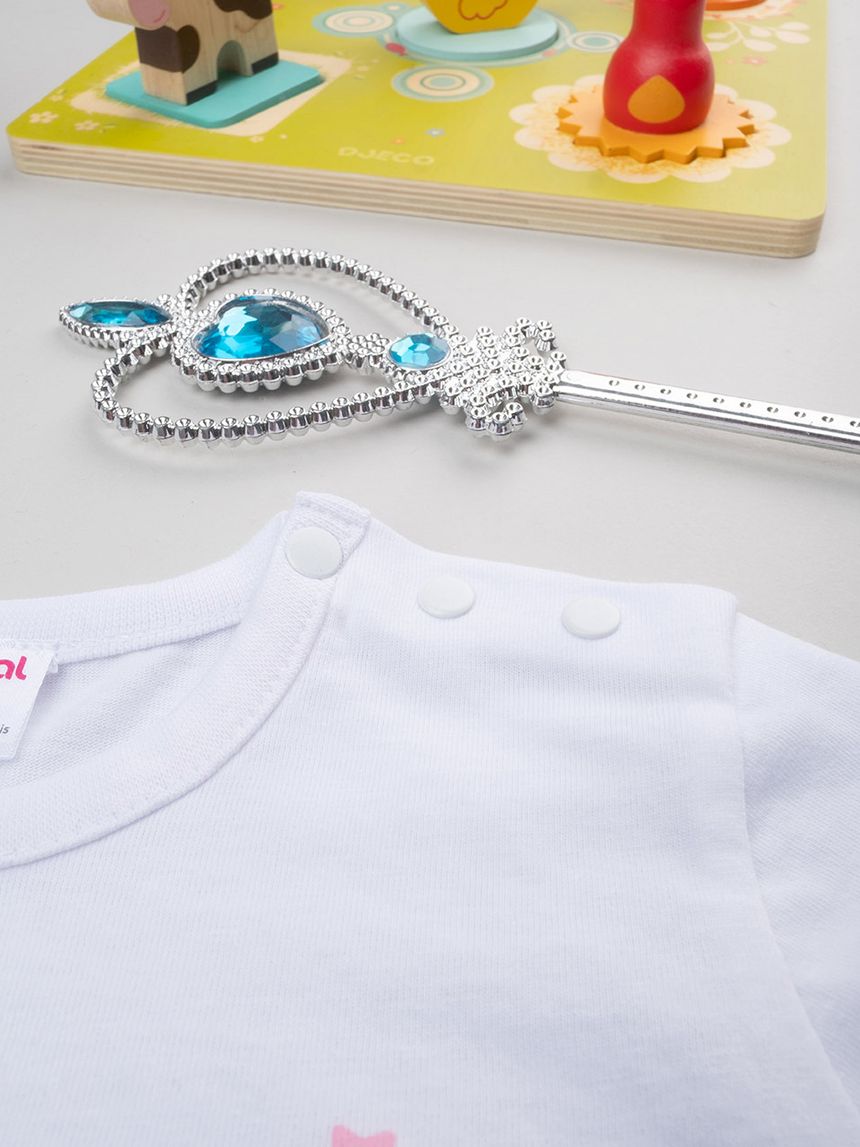 βρεφική πιτζάμα λευκή/ροζ με μονόκερο για κορίτσι - Prénatal