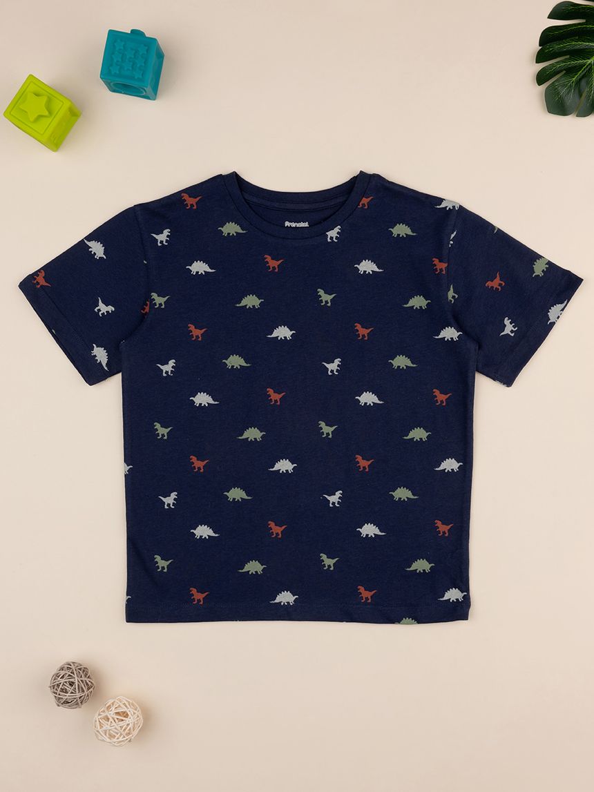 παιδικό t-shirt μπλε με δεινόσαυρους για αγόρι - Prénatal