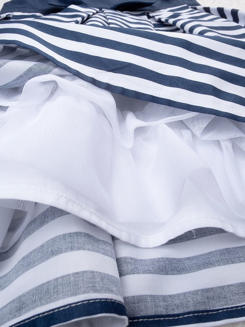 παιδικό φόρεμα μπλε/λευκό elegant για κορίτσι - Prénatal