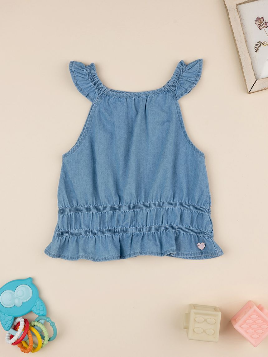 παιδική τζιν μπλούζα μπλε για κορίτσι - Prénatal