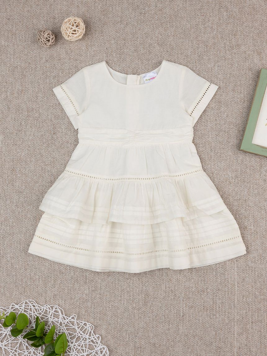 βρεφικό φόρεμα λευκό elegant για κορίτσι - Prénatal