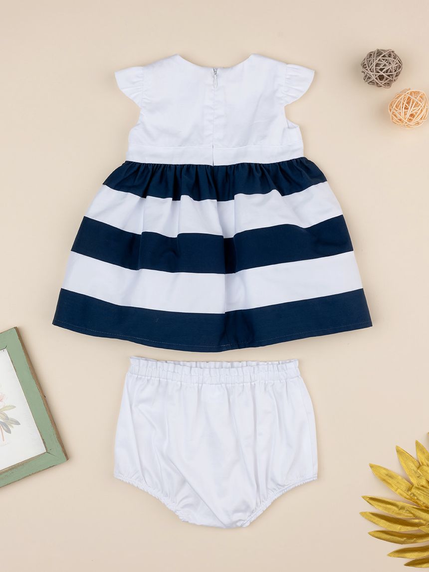 βρεφικό φόρεμα λευκό/μπλε elegant για κορίτσι - Prénatal