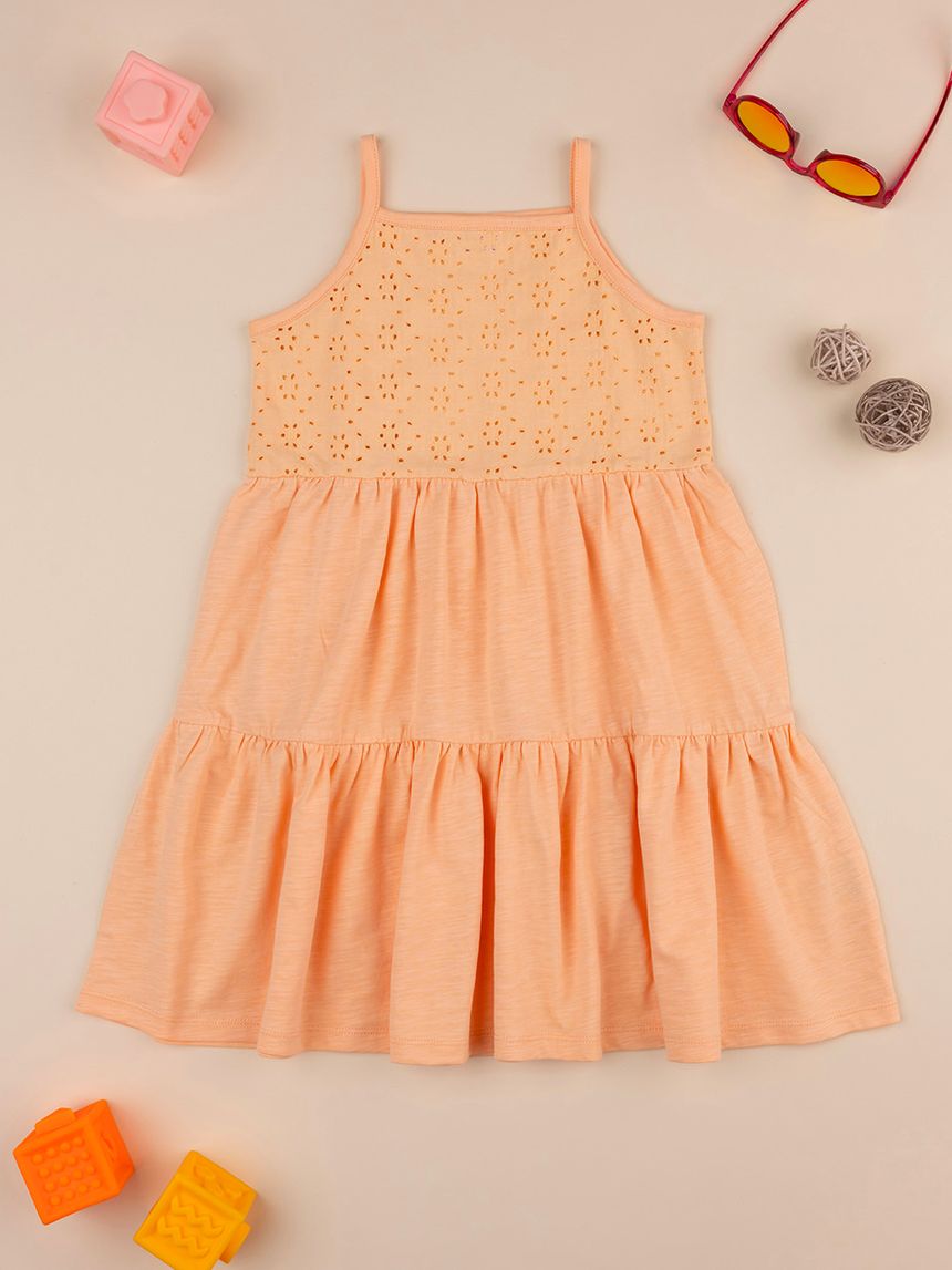 παιδικό φόρεμα πορτοκαλί sangallo για κορίτσι - Prénatal