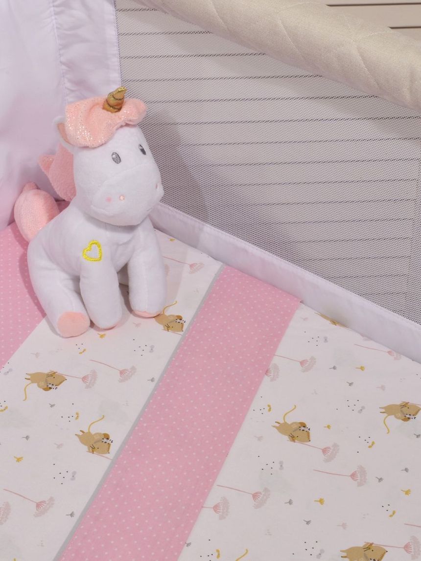 Baby oliver σετ σεντόνια λίκνου 75x110 σχέδιο 412 ροζ 46-6704/412 - BABY OLIVER